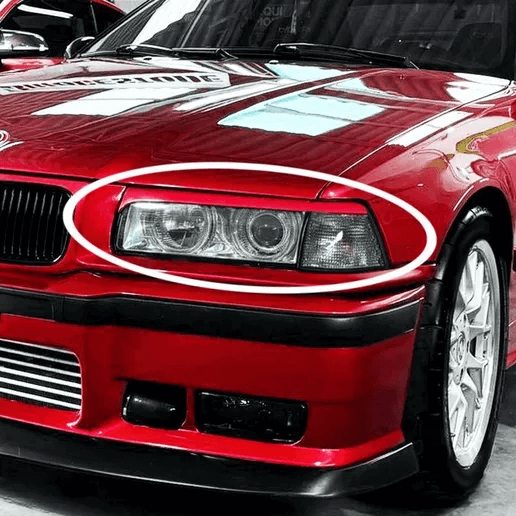 BMW E36 Headlight Eyelid Black or Primed Left or Right — view 7