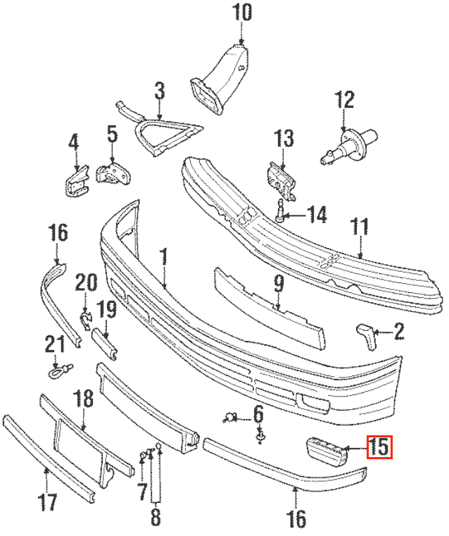 BMW E36 M Bumper Fog Light Blank Left or Right Black (51118122449 / 51118122450) — view 4