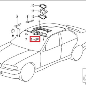 BMW E36 Sedan Sunroof Motor Panel Blank Cover Black 51448173547 — view 3
