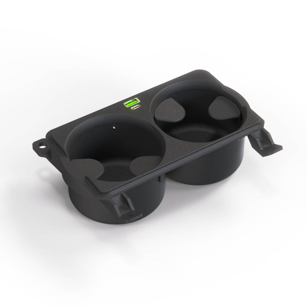 BMW E38 Centre Console Insert Cupholder with USB Port Black (51168158987)