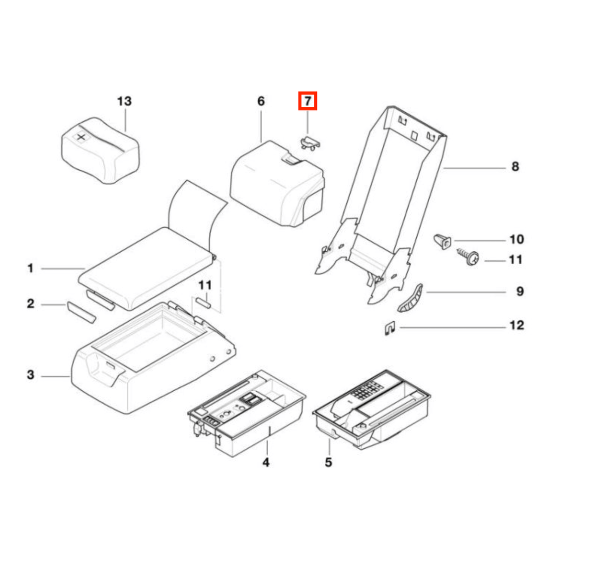 BMW E38 First Aid Kit Latch Handle Black (52208191981) — view 5
