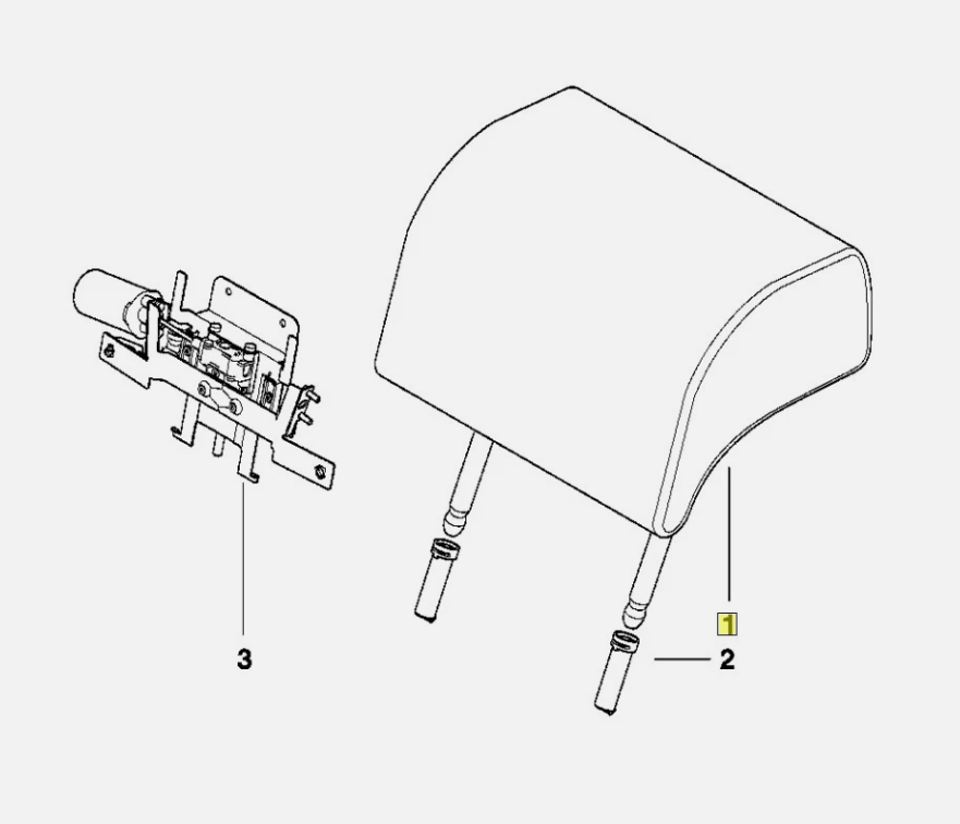 BMW E38 Rear Seat Headrest Mount Bracket Lower Cover Trim All Colours (8177151) — view 4