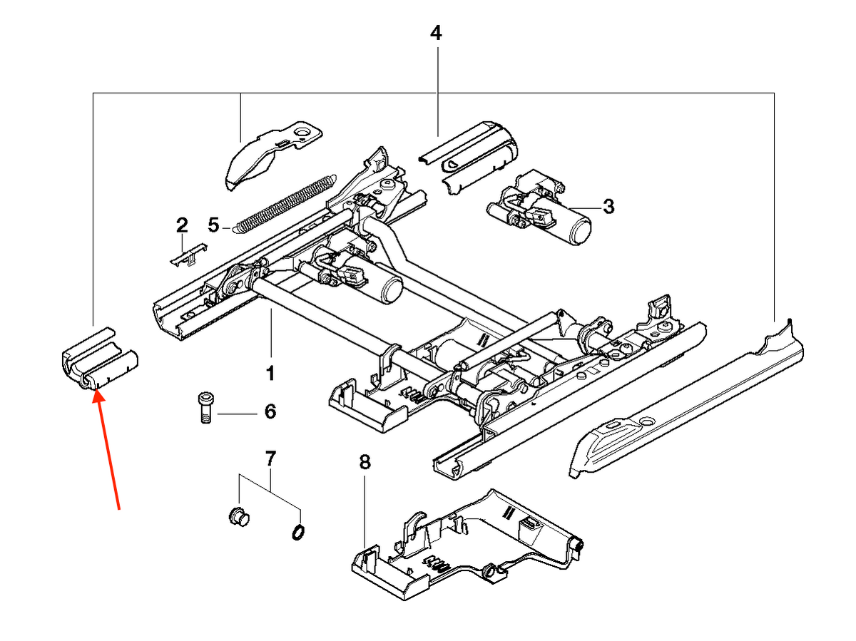 BMW E39 Front Seat Front Rail Cover Left or Right All Colours (52108207213 / 52108207212) — view 4