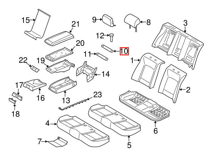 BMW E39 Rear Deck Shelf Headrest Post Trim Cover All Colours (51468186197) — view 4