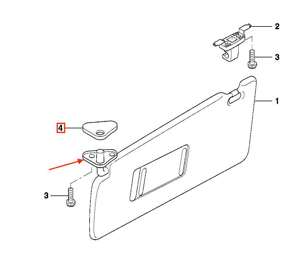 BMW E39 Sun Visor Hook Bracket Cover Left or Right All Colours (51162268885 / 51162268886) — view 4
