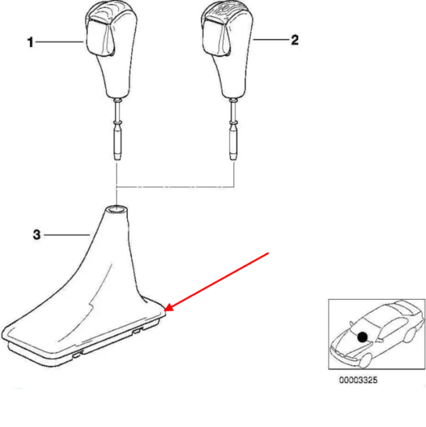 BMW E46 Automatic Shift Boot Frame Black 25161423220 — view 3