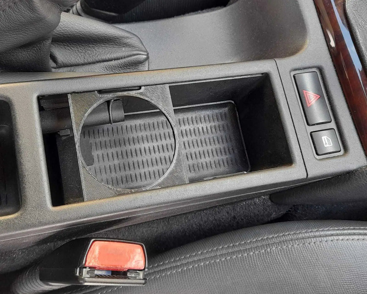 BMW E46 Centre Console Slider Cupholder Insert Black — view 4