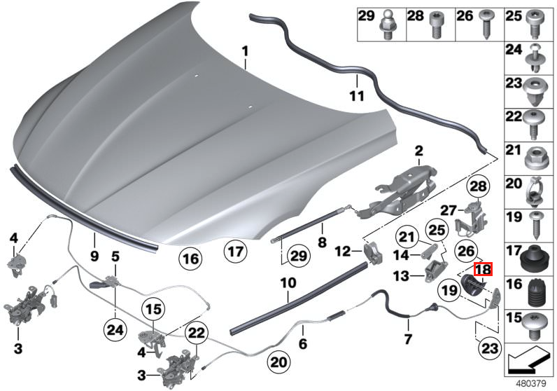 BMW E46 E83 E85 E86 E89 Hood Release Handle LHD or RHD Black (51238223163 / 51238223164) — view 4