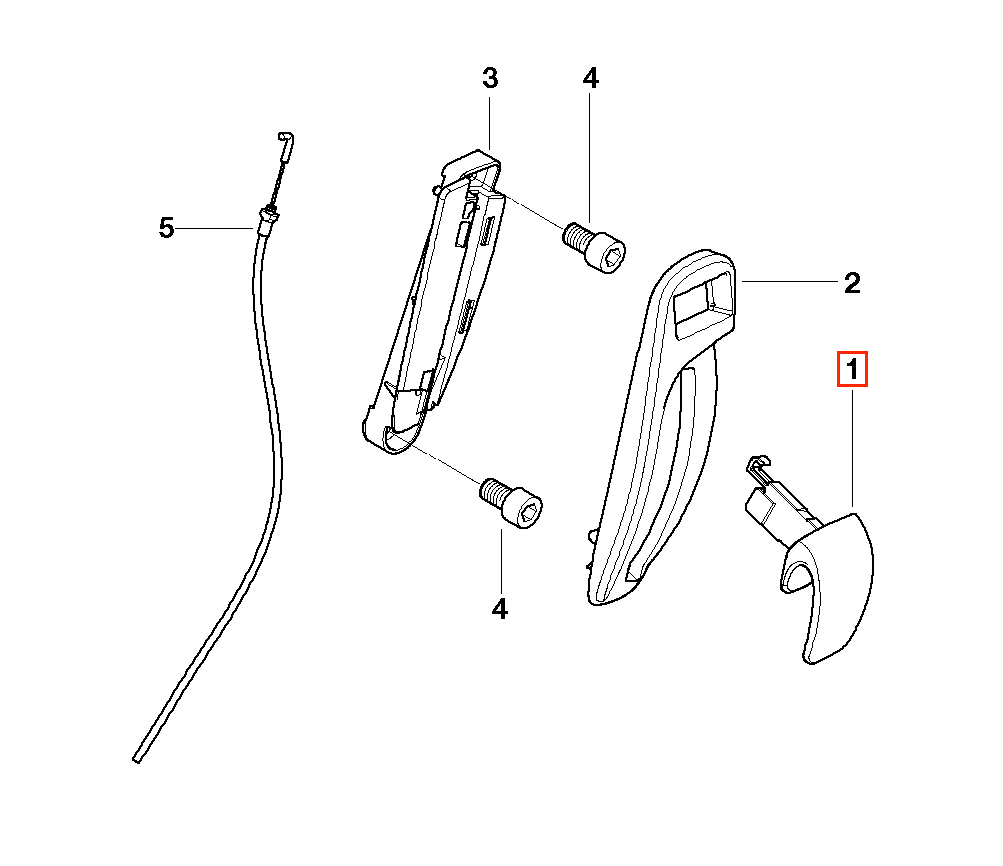 BMW E46 Seat Adjustment Lever Left or Right Black (52108267507 / 52108267508) — view 4