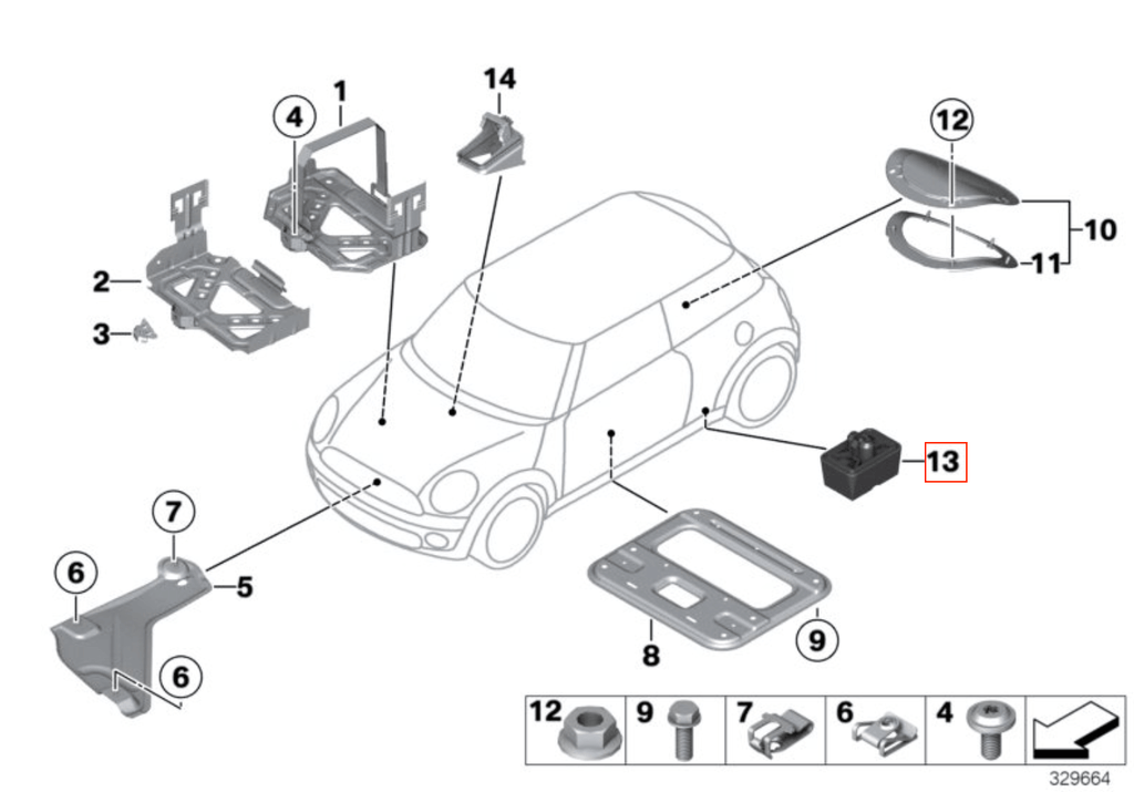 BMW E63 E64 E65 Lifting Jack Pad Set of 4 (5171703976) — view 6