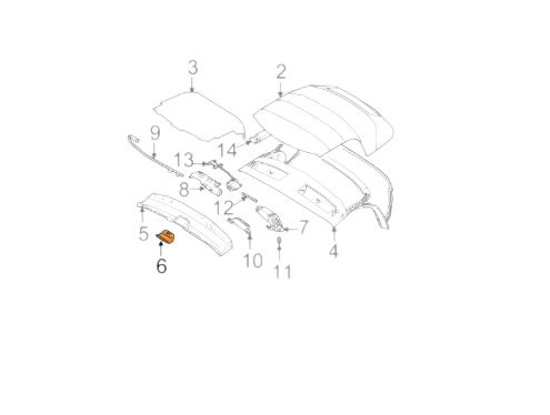 BMW E85 E86 Z4 Upper Center Windshield Frame Cover (03-08 54347016892) — view 2