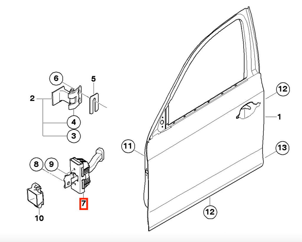 BMW E87 Front Door Stop Check Strap (51217176809) — view 3