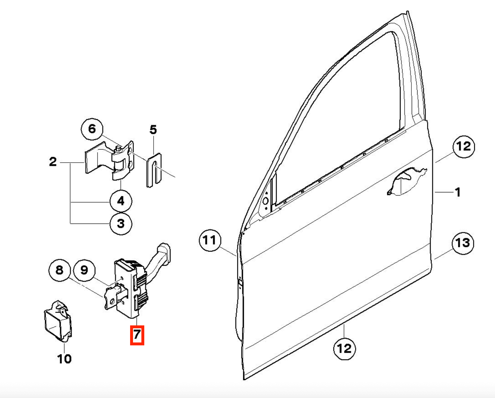 BMW E87 Front Door Stop Check Strap (51217176809) — view 3