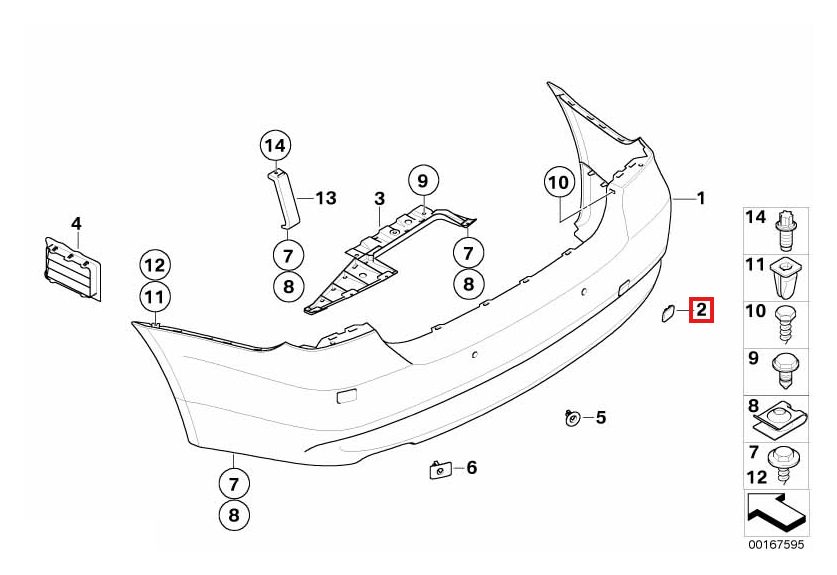 BMW E90 / E91 Rear Bumper Tow Hook Eye Cover Cap Primed (51127127695) — view 4