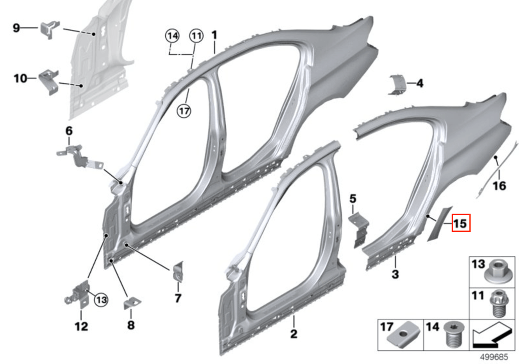 BMW F80 G82 G83 Rear Fender PPF Protective Film – Set of 2 Left or Right — view 4