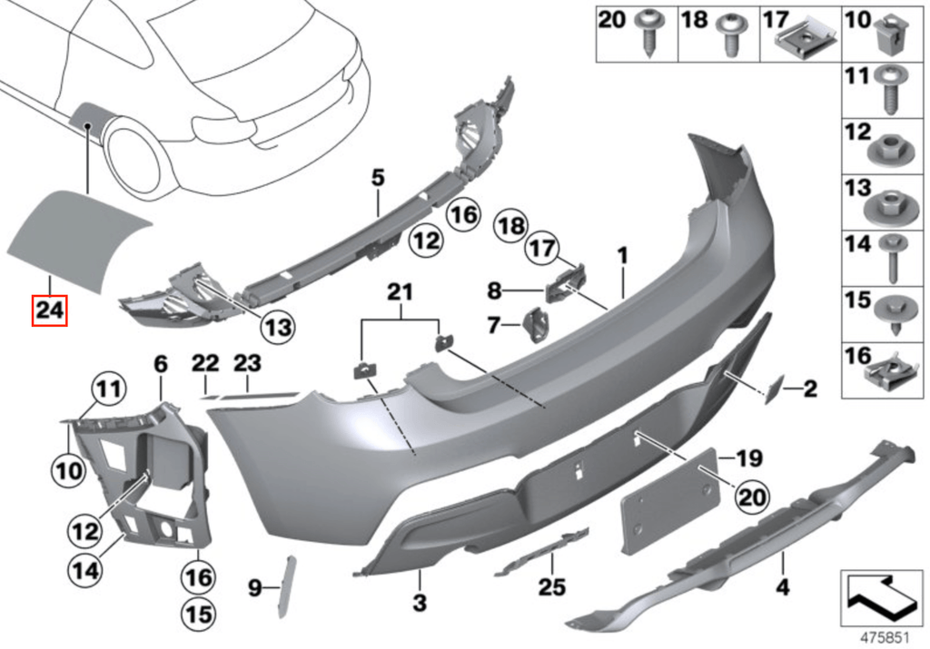 BMW F87 M2 Rear Fender PPF Protective Film – Set of 2 Left or Right — view 4