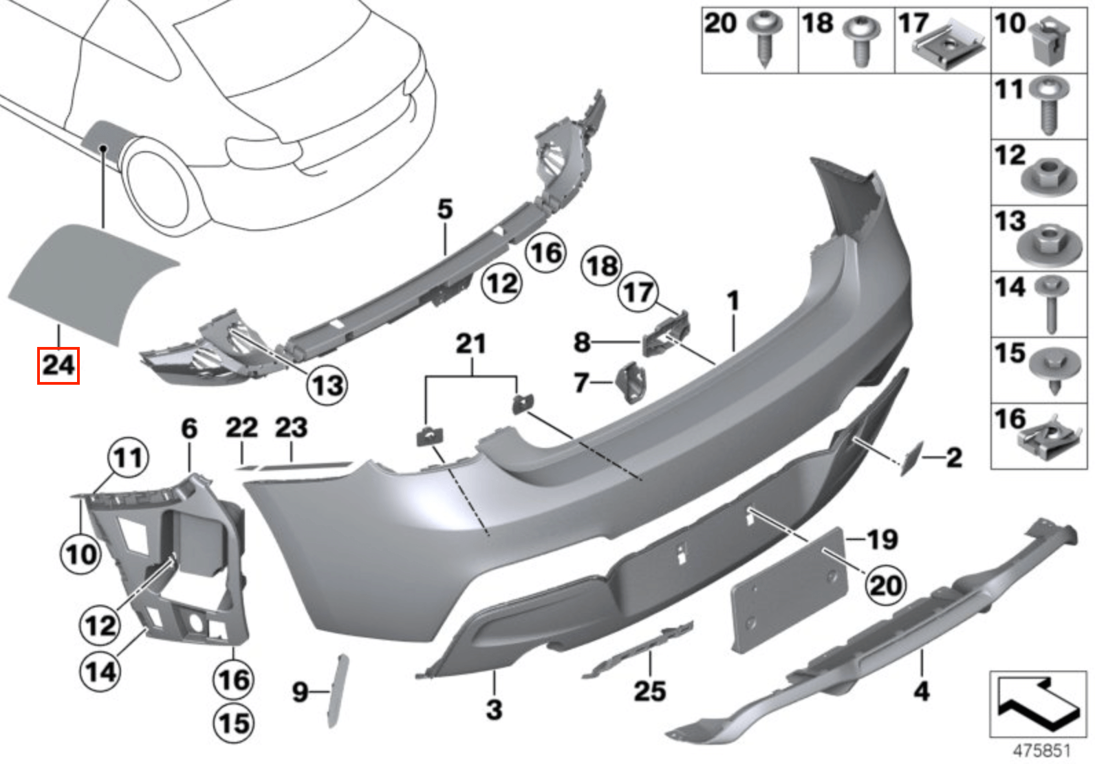 BMW F87 M2 Rear Fender PPF Protective Film – Set of 2 Left or Right — view 4
