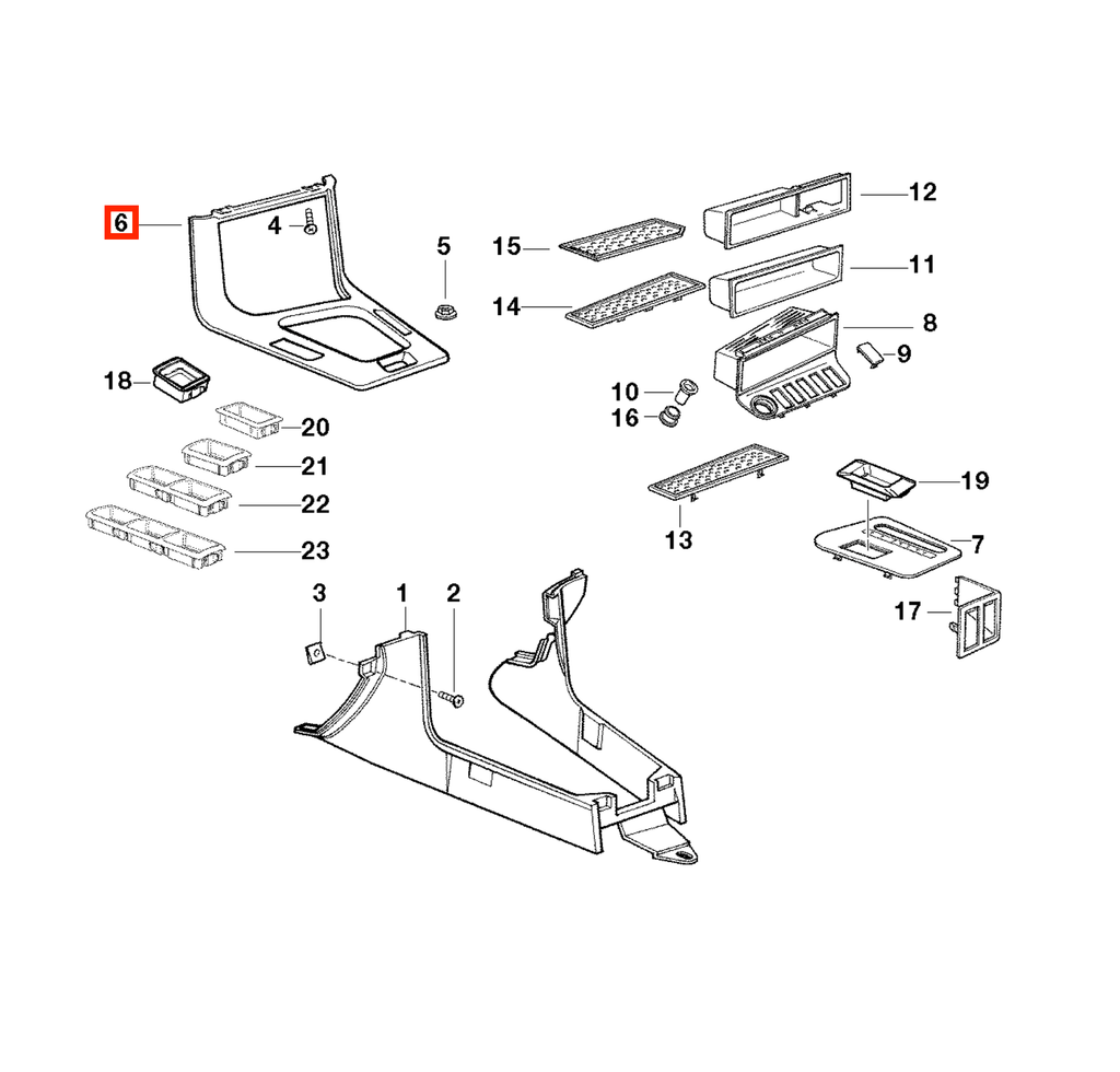 BMW M3 E36 Wooden Centre Console Frame LHD or RHD (51162261099) — view 3
