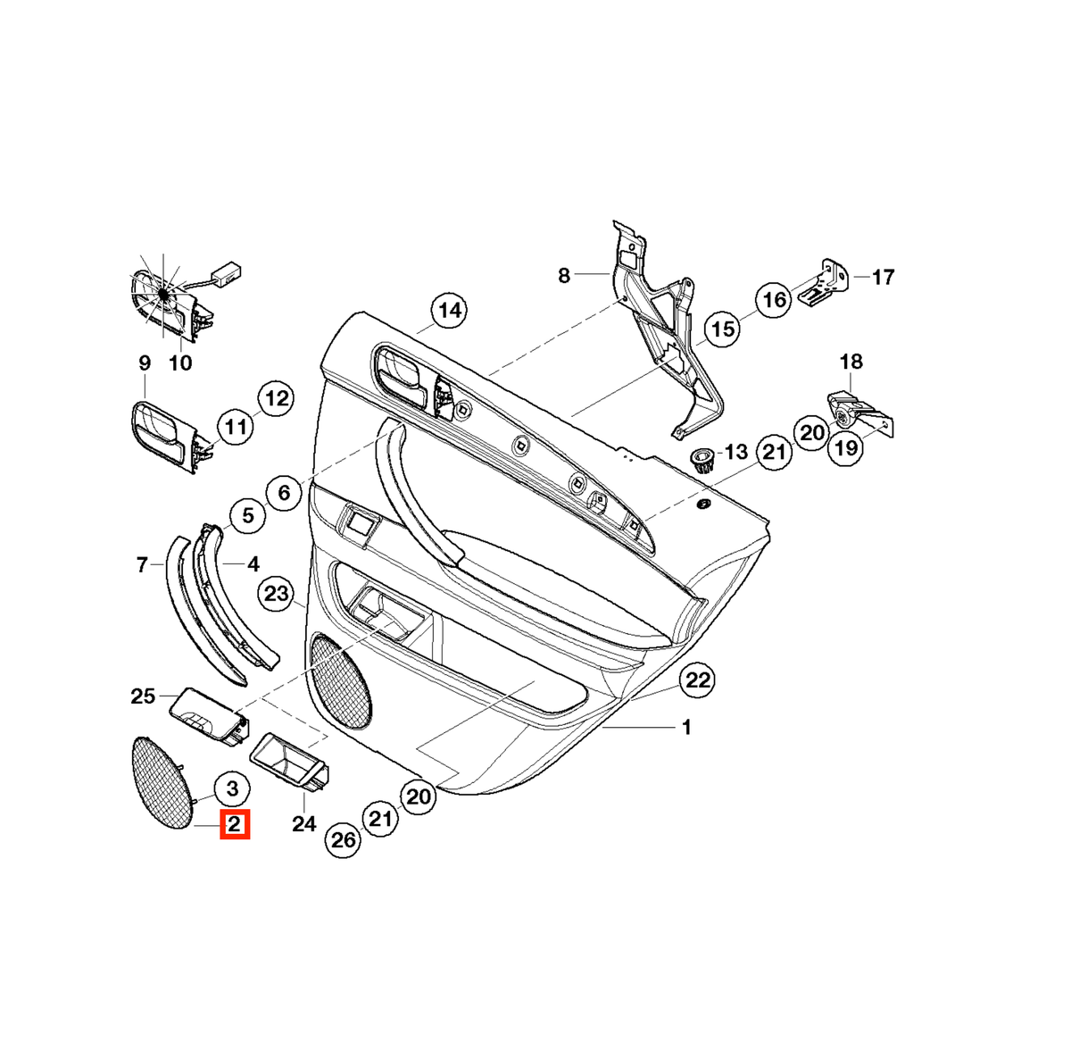 BMW X5 E53 Rear Door Panel Speaker Cover Left or Right All Colours (51428265471 / 51428265472) — view 4
