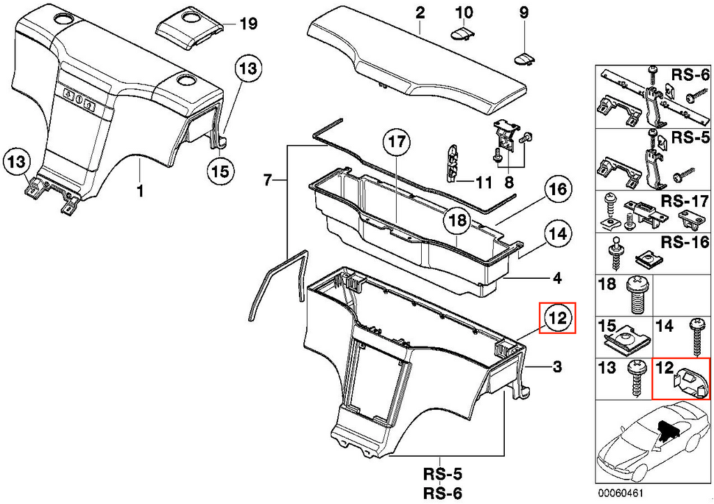 BMW Z3 Coupe Rear Oddments Box Screw Cover All Colours 51168399092 8399092 — view 13