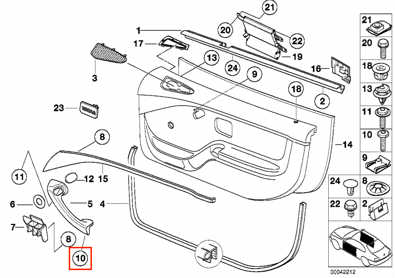 BMW Z3 E36 Inside Door Pull Grab Handle Left Or Right / Black Or Dunkel-Beige / 51418398733 / 51418398734 / 51418398735 / 51418398736 — view 6