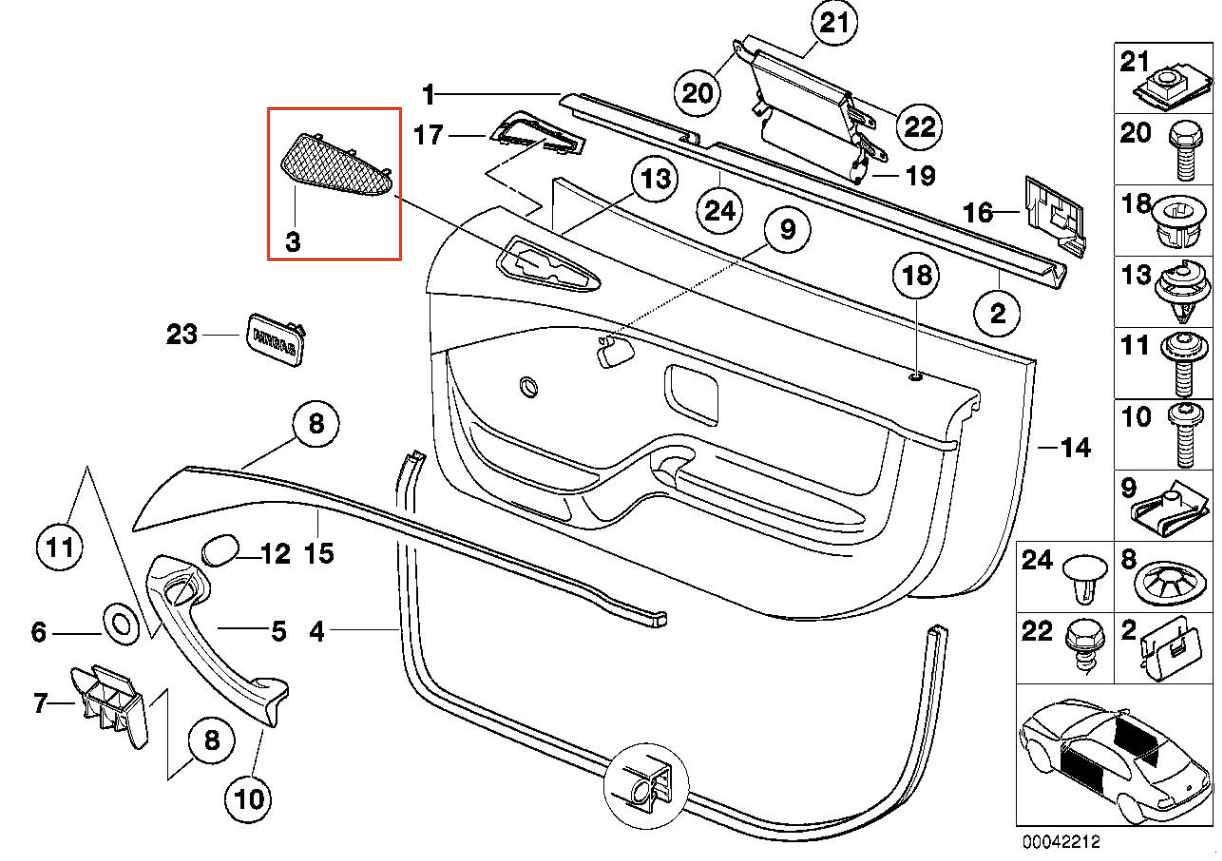 BMW Z3 Front Door Speaker Cover Trim Left Or Right All Color 51418397539 / 51418397540 — view 4