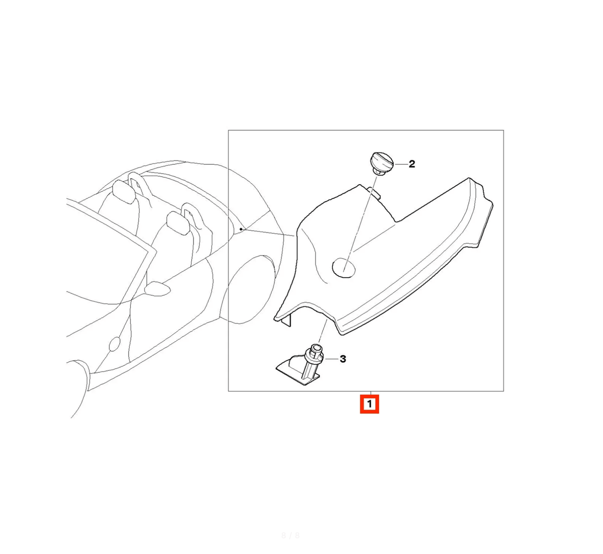 BMW Z4 E85 Carbon Fibre Soft Top Side Cover Panel Set of 2 (54340300383 / 54340300382) — view 3