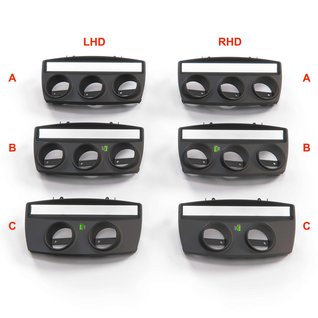 BMW Z4 E85 / E86 Centre Console Driver-Facing Additional Gauges Setup 3 Versions LHD or RHD Black (51167037227)
