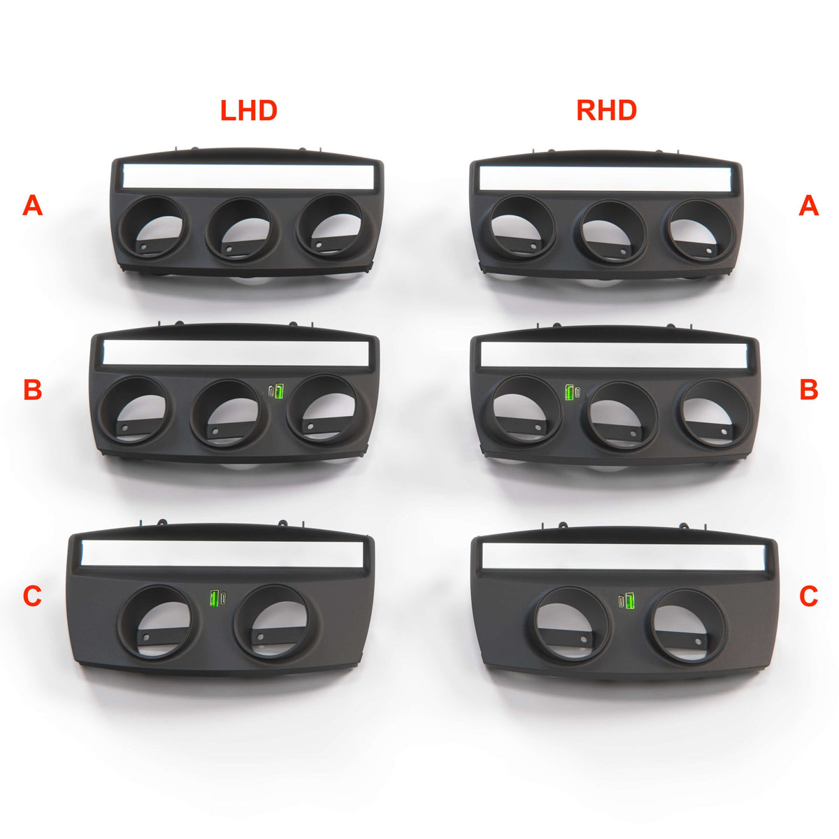 BMW Z4 E85 / E86 Centre Console Driver-Facing Additional Gauges Setup 3 Versions LHD or RHD Black (51167037227)