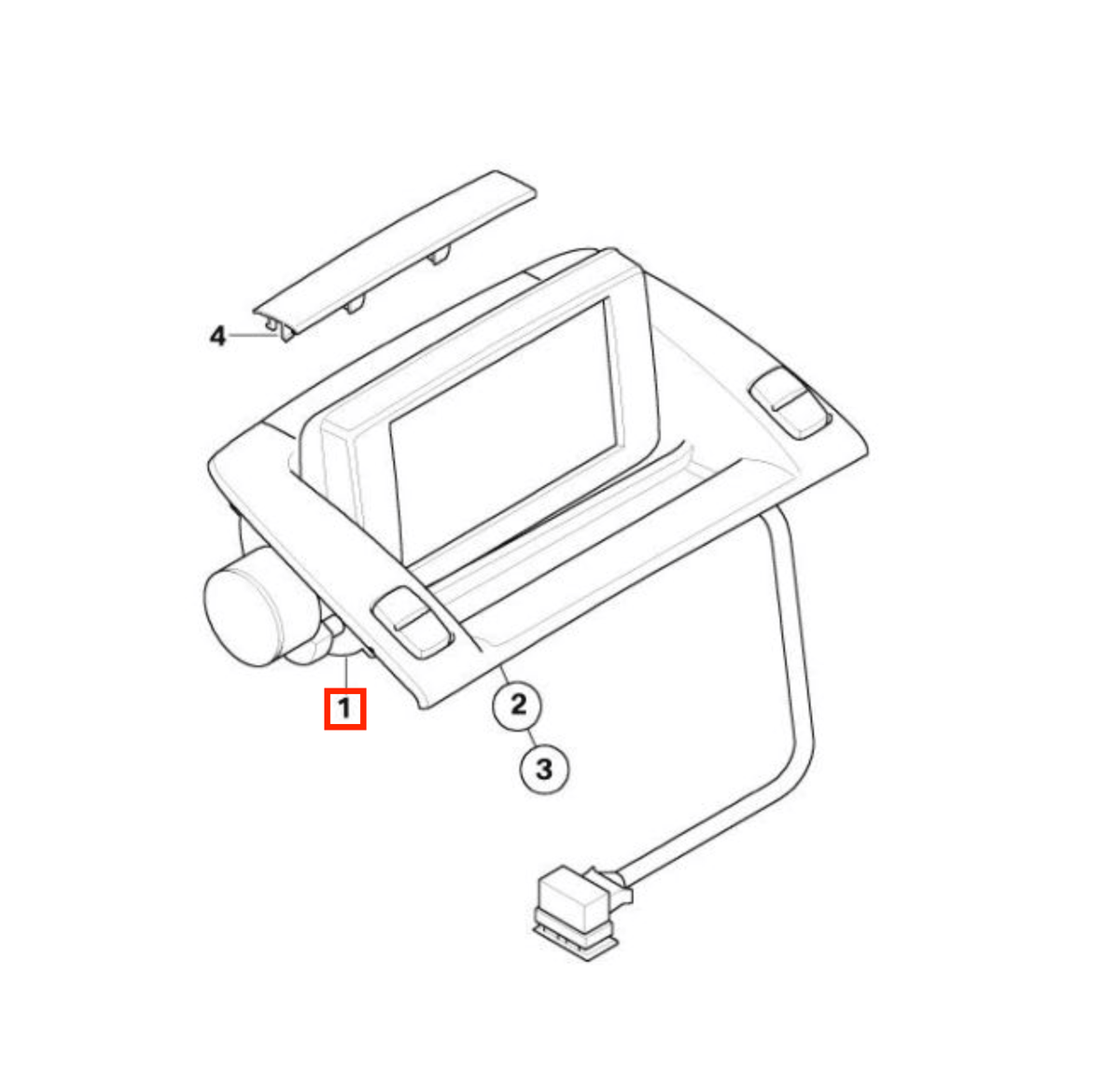 BMW Z4 E85 / E86 CID Central Information Display Top Frame Back Housing Bracket Black 65509137034 / 65509169175 / 88 311 343 — view 5