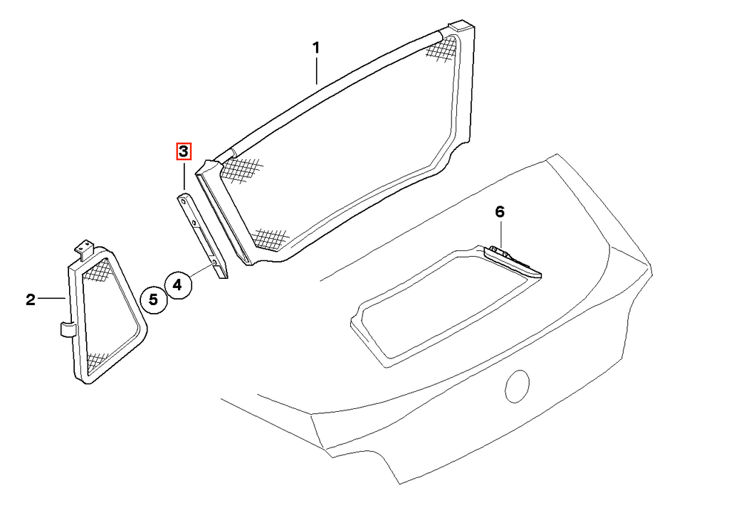 BMW Z4 E85 E86 Exterior Bracket for Wind Deflector Set of 2 Left and Right Black (54347117749 & 54347117750) — view 4