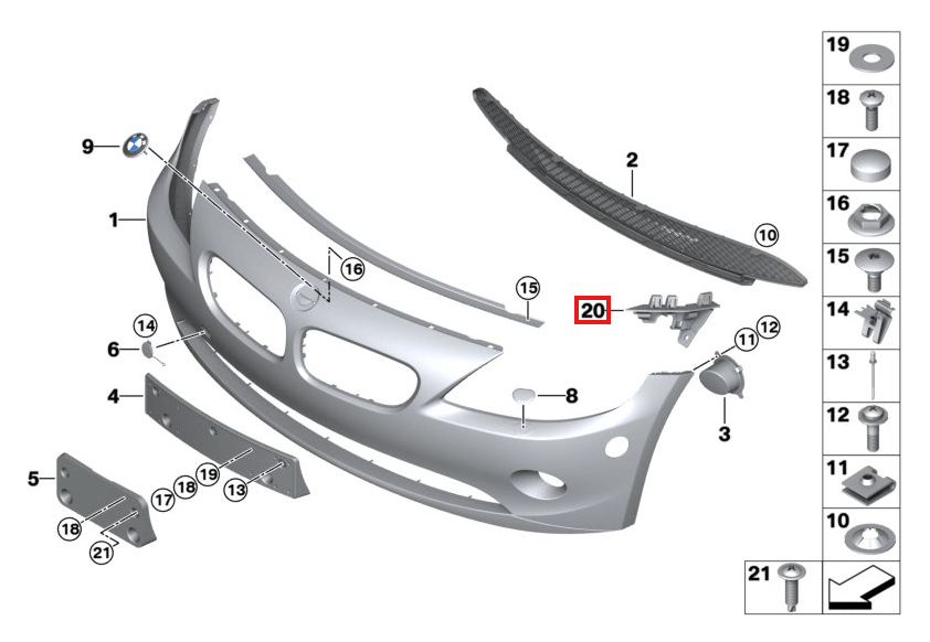 BMW E85 E86 Z4 Front Bumper Side Panel Support Black Left or Right — view 4