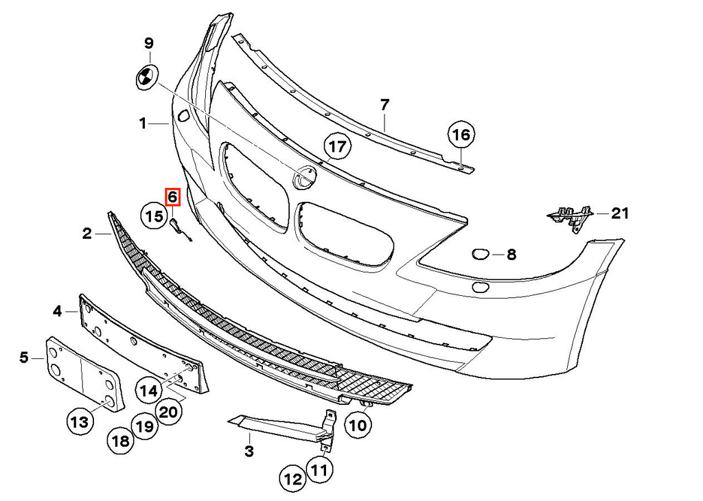 BMW Z4 E85 E86 Front Bumper Towing Eye Cap Cover Primed (51110033250 / 7158834) — view 4