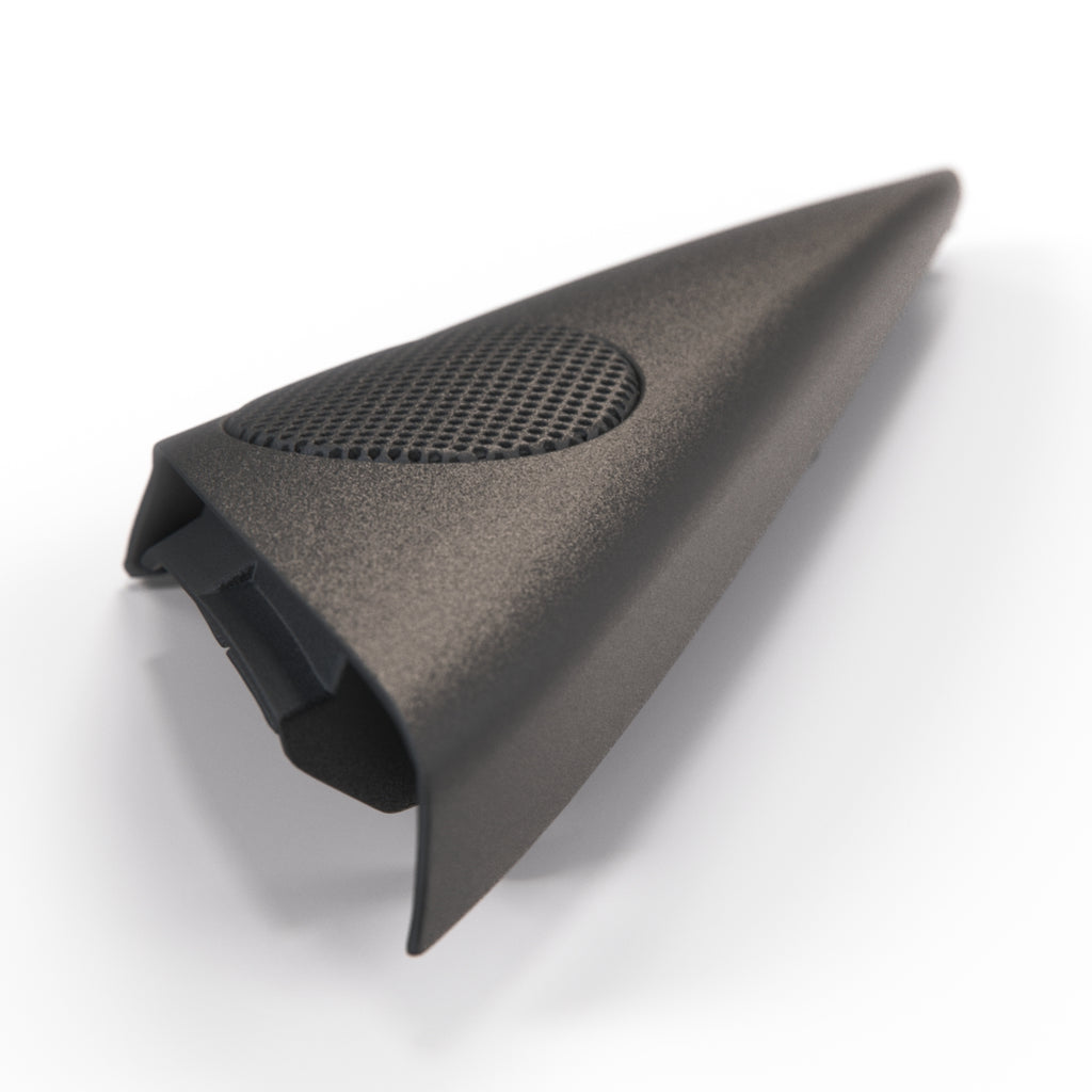BMW Z4 E85 E86 Front Door Speaker Cover Triangle Left or Right Black (51327016645 / 51327016646) — view 2