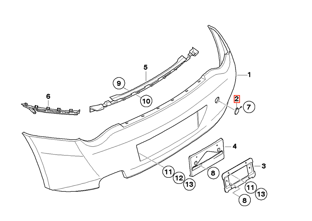 BMW Z4 E85 E86 Rear Bumper Tow Hook Eye Cover Primed (51127170839 / 7158883) — view 4