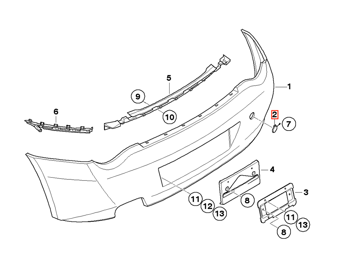 BMW Z4 E85 E86 Rear Bumper Tow Hook Eye Cover Primed (51127170839 / 7158883) — view 4