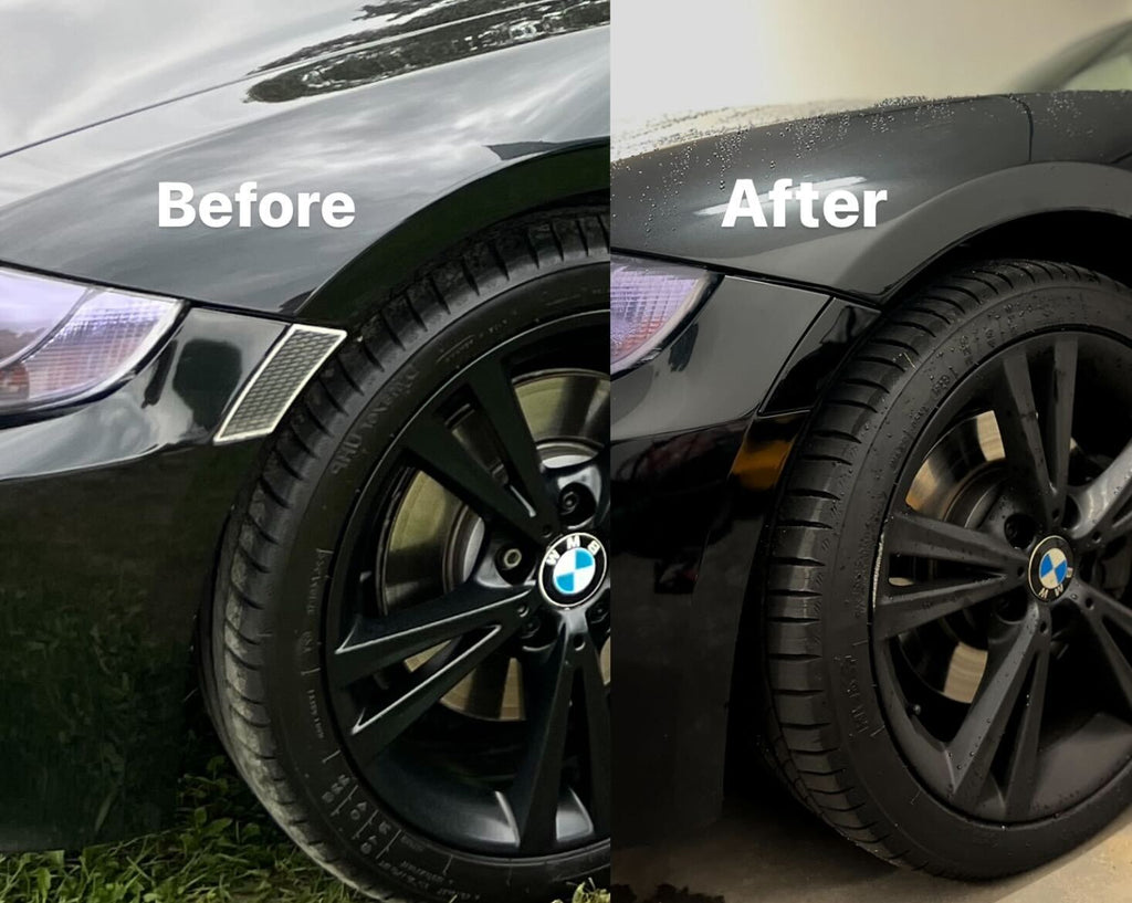 BMW Z4 E85 E86 Side Marker Trim Cover Set of 2 Left and Right Black Sapphire Metallic or Primed (63147162735 / 63147162736)