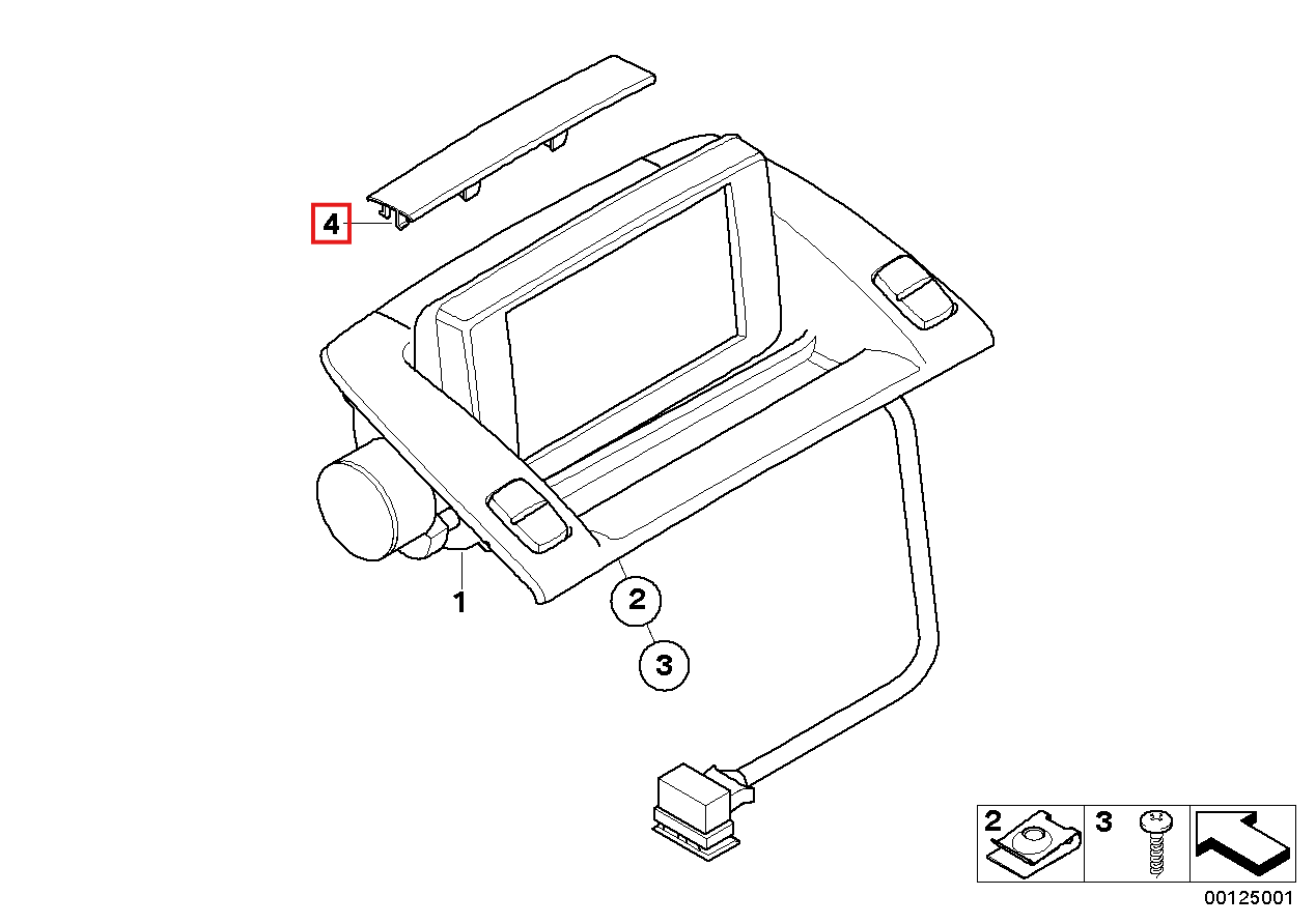 BMW E85 E86 Z4 Cid Central Information Display Sid Unit Cover Black (65506929988) — view 5