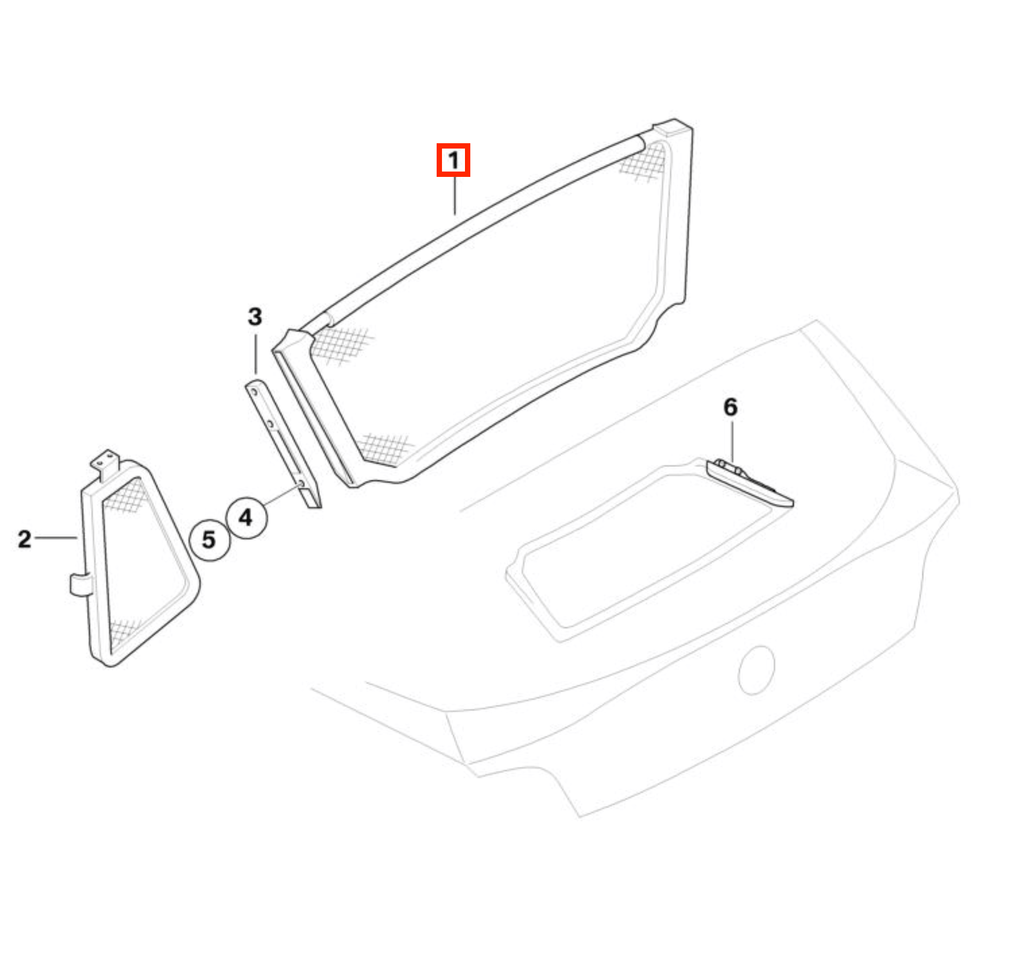 BMW Z4 Roadster E85 Windshot Wind Deflector Black (54347117746) — view 6