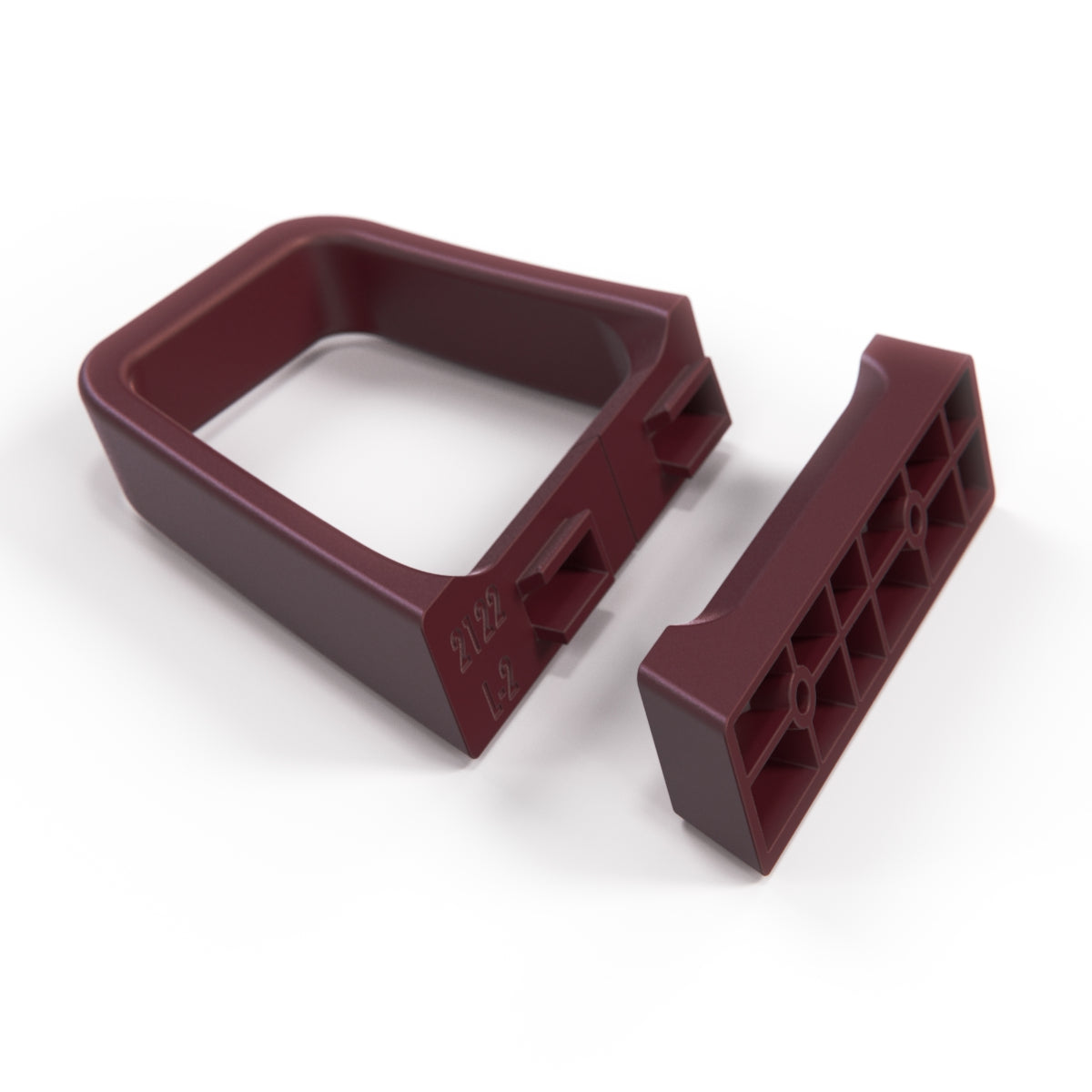 Cadillac Allanté Seat Belt Loop Base and Guide Maroon Left or Right — view 2