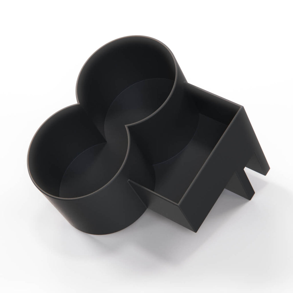 Chevrolet Camaro I Center Console Double Cup Holder with Storage Compartment Black — view 2