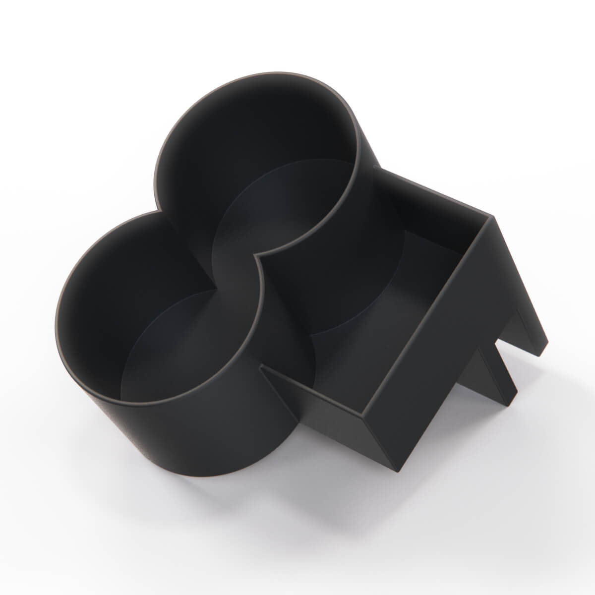 Chevrolet Camaro I Center Console Double Cup Holder with Storage Compartment Black — view 2
