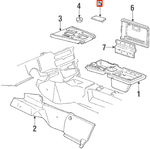 Chevrolet Corvette C4 Console Ashtray Door GM (14047526) — view 4