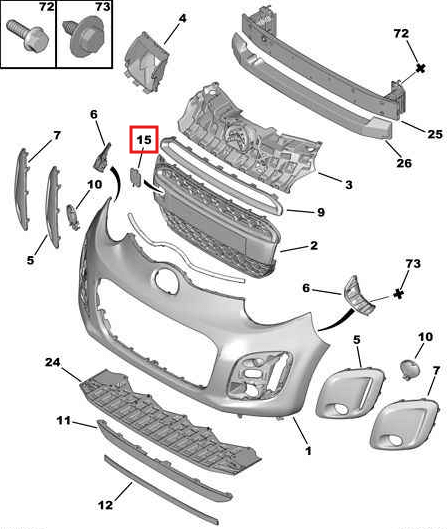 Citroen C1 Trim Towing Eye Front Black (521270H210 / 1612395280) — view 5