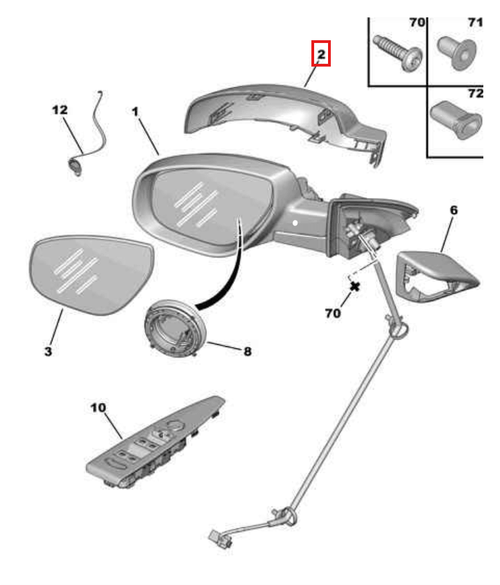 Citroen C6 Facelift Side Mirror Cover Left or Right Primed 815255 8152 N2 / 815256 8152 N3 — view 4