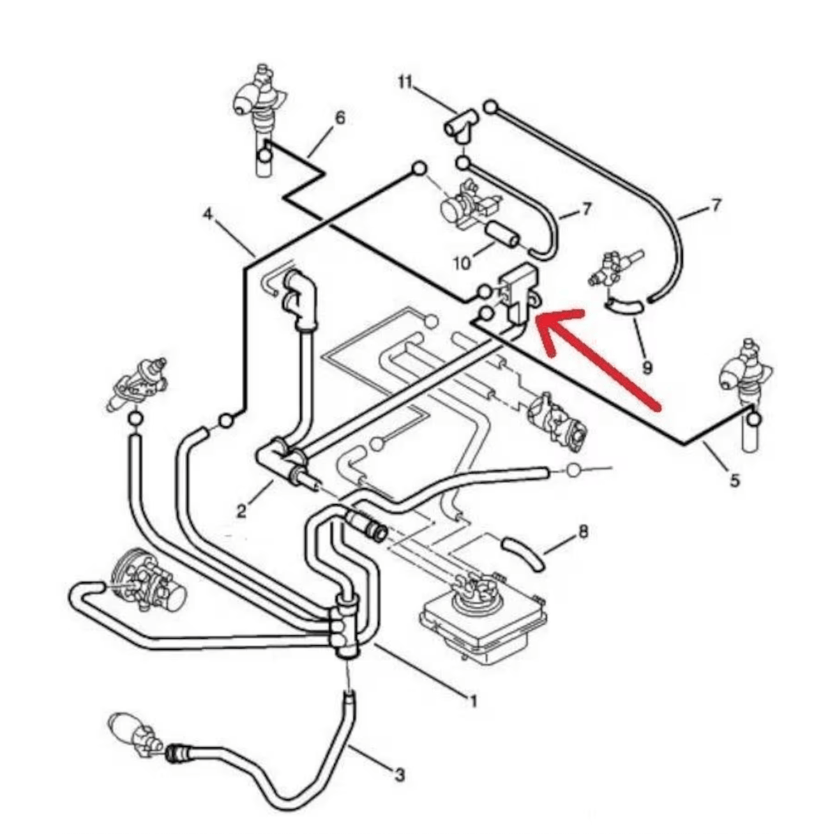 Citroen Citroën Xantia Phase II LHM Hydraulic System Fluid 4-Way Connector Black (5270JK) — view 4