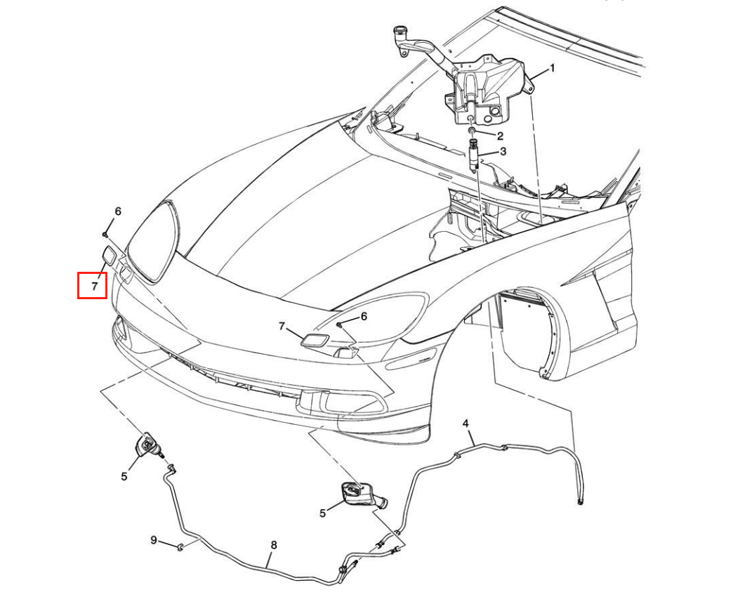 Chevrolet Corvette C6 Headlamp Washer Wiper Nozzle Cover Primed Left Or Right 10327692 10327691 — view 3