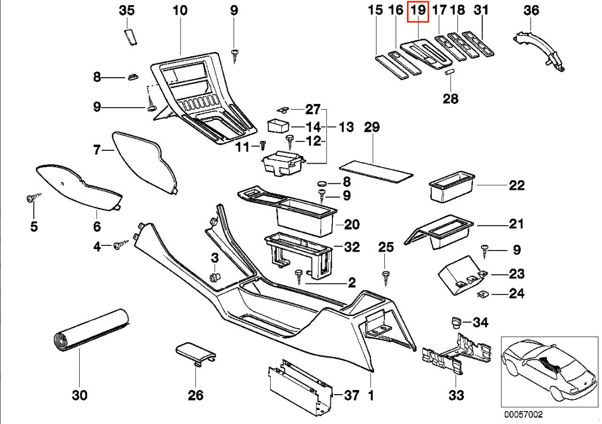 BMW E31 840i/850i/850CSi Automatic Shifter Plate for Gear Selecting Lever (LHD or RHD, Black) (51168118764) — view 5