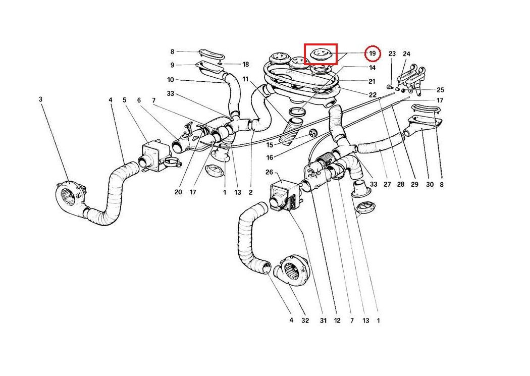 Ferrari 208 246 288 308 Dashboard Air Conditioning Vent Upper Cover Nozzle Black — view 6