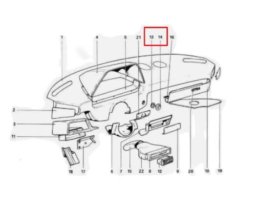Ferrari 308 328 Ignition Key Cover Trim and Ring Nut Black (60164001 / 60164101) — view 6